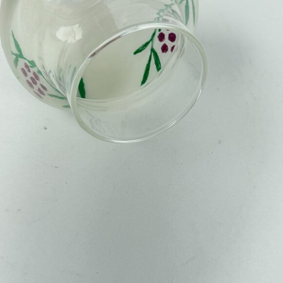 Vintage Frosted Glass Hurricane Lamp Chimney Shade w Leaf Grapes Design - Picture 4 of 8